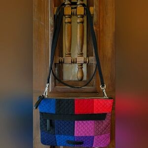 Vera Bradley RFID Blocking Winter Patchwork Pattern Crossbody Bag